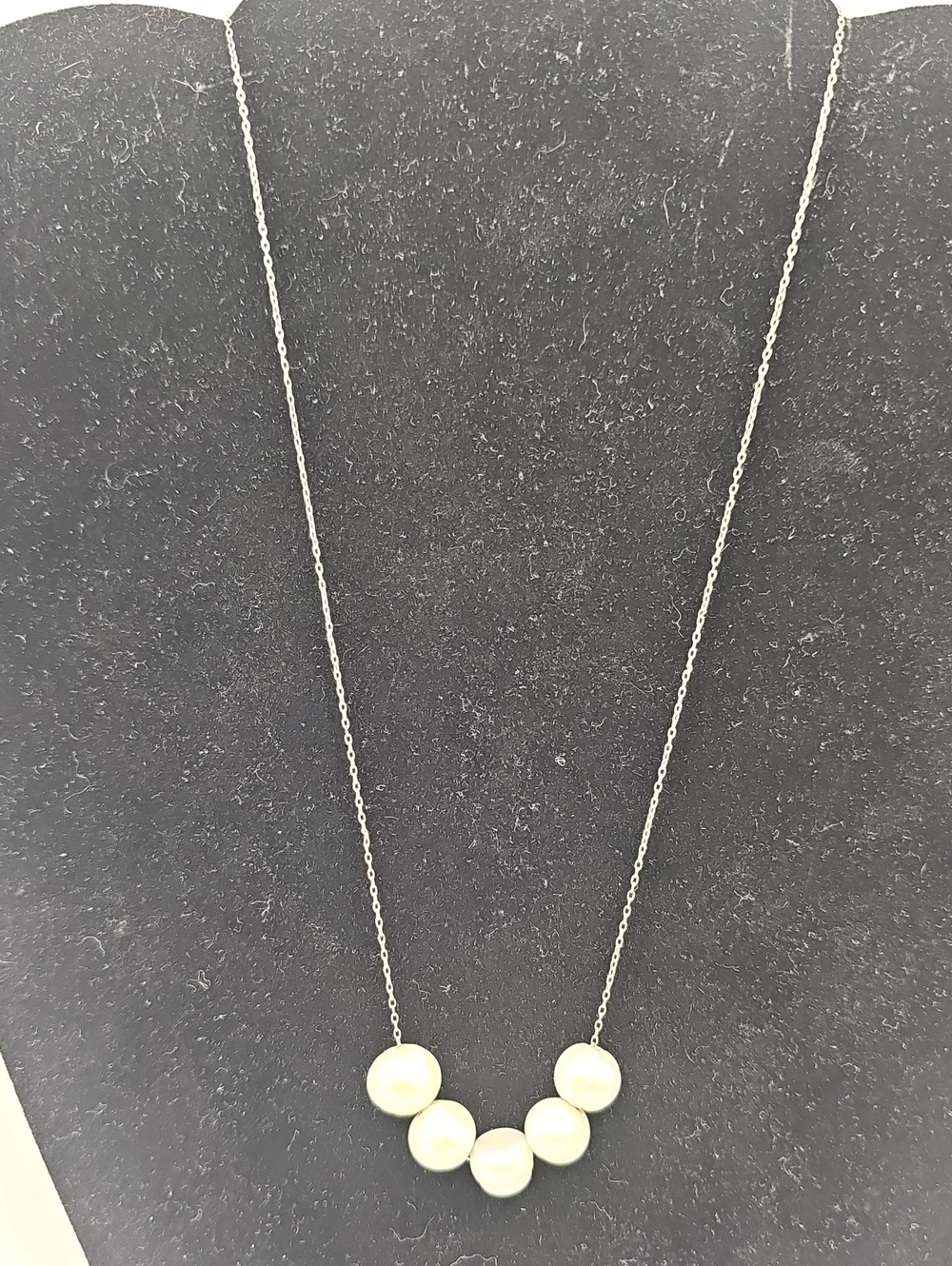 Elegant White Baroque 5 Pearl  Necklace. 925 Women Jewelry